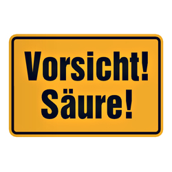 Hinweisschild "Vorsicht! Säure!" Aufkleber 300 x 200 mm