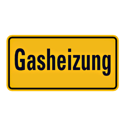 Hinweisschild "Gasheizung" Aufkleber, Folie 200 x 100 mm