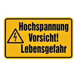 Warnschild Kombischild "Hochspannung Vorsicht! Lebensgefahr"