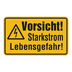 Warnschild Kombischild "Vorsicht! Starkstrom Lebensgefahr!"