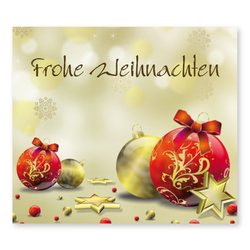 Weihnachtsaufkleber Kugeln und Sternen Größe 40 x 35 mm, 100 Stück auf Rolle