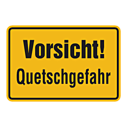 Warnschild "Vorsicht! Quetschgefahr"