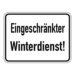 Hinweisschild "Eingeschränkter Winterdienst!" Aluminium 400 x 300 mm