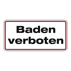 Grundstücksschild "Baden verboten" Aluminiumschild