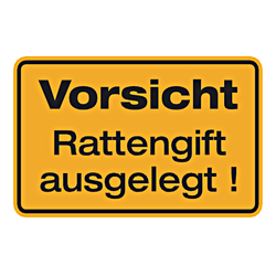 Grundstücksschild "Vorsicht Rattengift ausgelegt!" Aluminium 200 x 120 mm