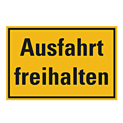 Grundstücksschild "Ausfahrt freihalten" Kunststoff 300 x 200 mm