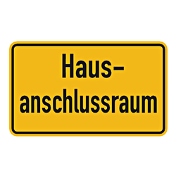 Hinweisschild "Hausanschlussraum"