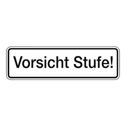 Türschild "Vorsicht Stufe!"