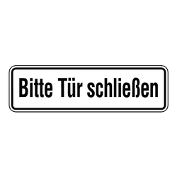 Türhinweisschild "Bitte Tür schließen" Aufkleber Folie selbstklebend 240 x 70 mm