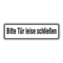 Türhinweisschild "Bitte Tür leise schließen" Aufkleber 240 x 70 mm