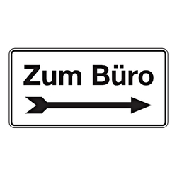 Hinweisschild "Zum Büro rechts" Aluminiumschild 300 x 150 mm