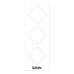 Grundetikett 90 x 248 mm für 3 GHS Piktogramme mit Signalwort "Gefahr" 100er Pack