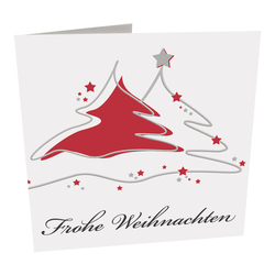 Geschenkkarte mit Umschlag "Frohe Weihnachten" Tannenbaum