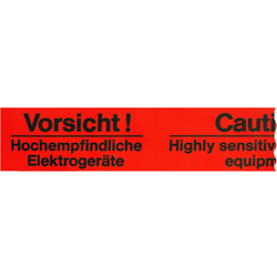 1 Rolle Klebeband "Vorsicht! Hochempfindliche Elektrogeräte" zweisprachig