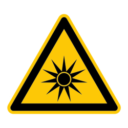 Warnzeichen "Warnung vor optischer Strahlung" DIN EN ISO 7010-W027