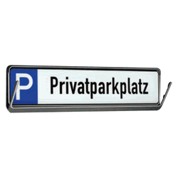 Wandhalterung für Parkplatzreservierungsschilder Kunststoff schwarz oder chrom 520 x 110 mm
