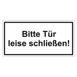 Türhinweisschild "Bitte Tür leise schließen!" 3er Pack Folie selbstklebend 200 x 100 mm