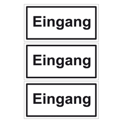 Türhinweisschild "Eingang" 3er Pack Folie selbstklebend