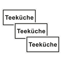 Türhinweisschild "Teeküche" 3er Pack Folie selbstklebend