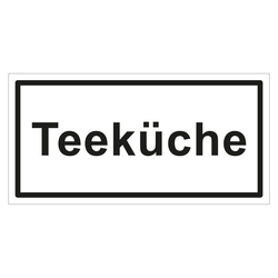 Türhinweisschild "Teeküche" 3er Pack Folie selbstklebend