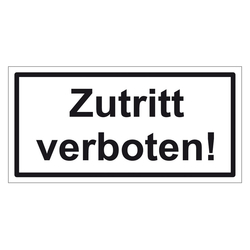 Türhinweisschild "Zutritt verboten!" 3er Pack Folie selbstklebend