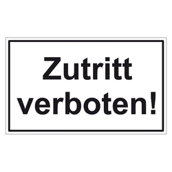 Türhinweisschild "Zutritt verboten!" 3er Pack Folie selbstklebend