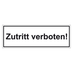 Türhinweisschild "Zutritt verboten!" 3er Pack Folie selbstklebend