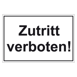 Türhinweisschild "Zutritt verboten!" 3er Pack Folie selbstklebend