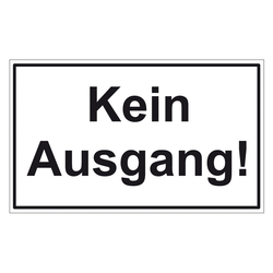 Türhinweisschild "Kein Ausgang!" 3er Pack Folie selbstklebend