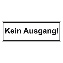 Türhinweisschild "Kein Ausgang!" 3er Pack Folie selbstklebend