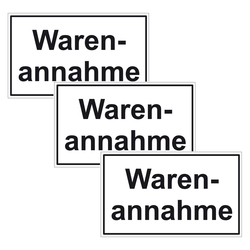 Türhinweisschild "Warenannahme" 3er Pack Folie selbstklebend