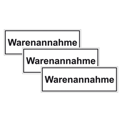 Türhinweisschild "Warenannahme" 3er Pack Folie selbstklebend 297 x 100 mm