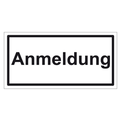 Türhinweisschild "Anmeldung" 3er Pack Folie selbstklebend