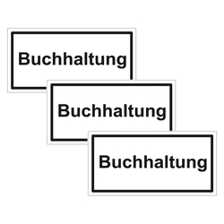 Türhinweisschild "Buchhaltung" 3er Pack Folie selbstklebend