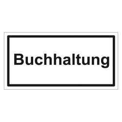 Türhinweisschild "Buchhaltung" 3er Pack Folie selbstklebend