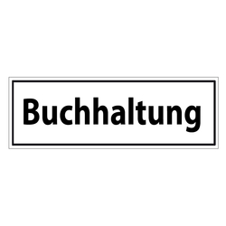 Türhinweisschild "Buchhaltung" 3er Pack Folie selbstklebend