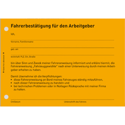 10er Pack Fahreranweisungen Fahrzeuggewichte