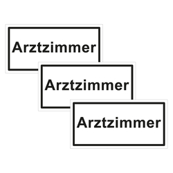 Türhinweisschild "Arztzimmer" 3er Pack Folie selbstklebend