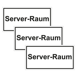 Türhinweisschild "Server-Raum" 3er Pack Folie selbstklebend