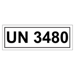 Gefahrzettel mit UN 3480, Folie, 140 x 55 mm, 500 Stück/Rolle