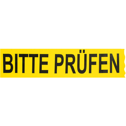 Klebeband Bitte prüfen, Gelb, Folie, 50 mm x 66 m, 1 Rolle