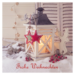 Geschenkkarte mit Umschlag "Frohe Weihnachten" Laterne