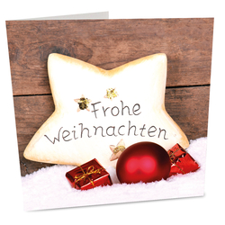 Geschenkkarte "Frohe Weihnachten" Stern