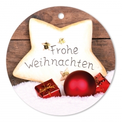 25er Pack Geschenkanhänger "Frohe Weihnachten" ca. Ø 95 mm verschiedene Motive