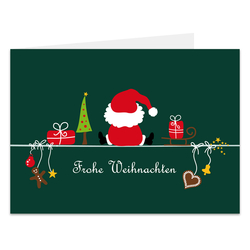 5er Pack Klappkarten mit Umschlag Weihnachtskarte "Weihnachtsmann"