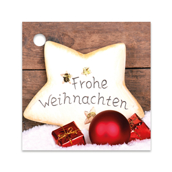 25er Pack Geschenkanhänger "Frohe Weihnachten" ca. 55 x 55 mm verschiedene Motive