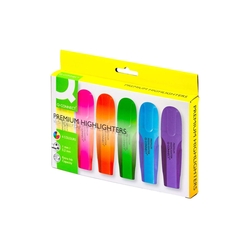 Q-Connect Textmarker Premium - ca. 2 - 5 mm Premium - Etui mit 6 Farben