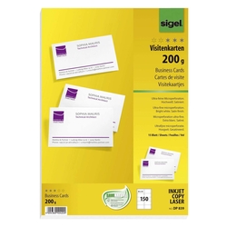 Sigel® Visitenkarten, microperforiert, satiniert200 g/qm, hochweiß, 150 Stück