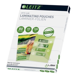 Leitz 33817 Folientasche 80 Micron für A5 100 Stück