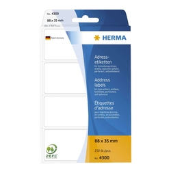 Herma 4300 Adress-Etiketten - 88 x 35 mm, selbstklebend, 250 Stück